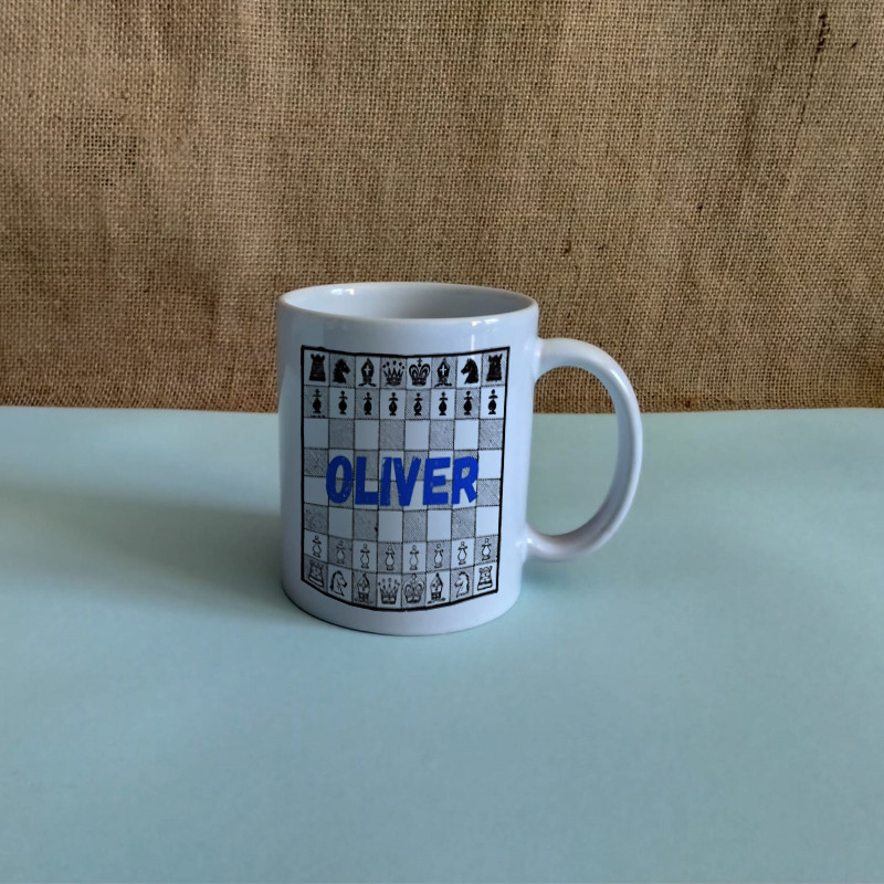 Taza - Ajedrez Azul