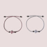 Pulsera  - Cruz Flores rosa