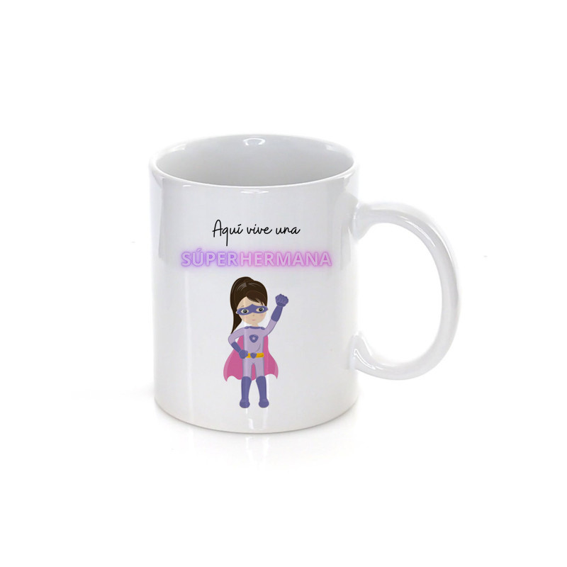 Taza  - Aquí vive una superhermana